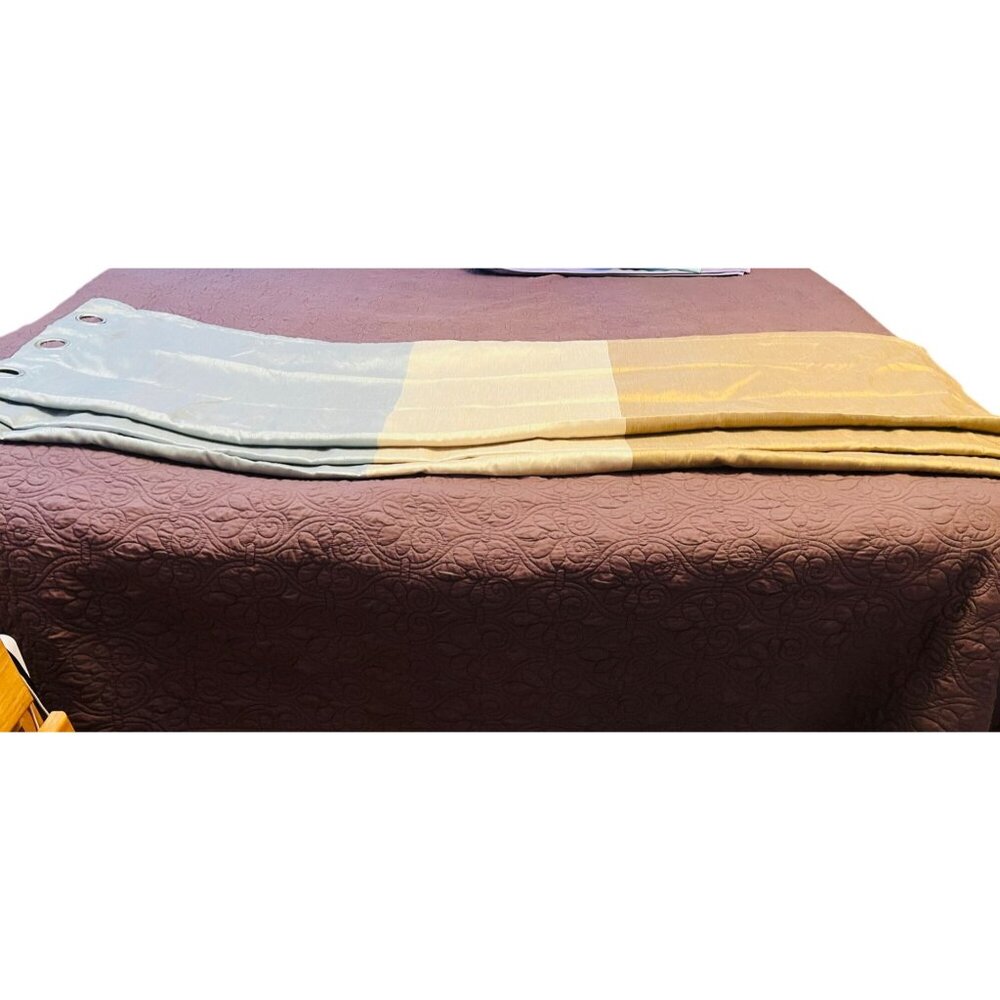 JCP One Polyester Grommet Panel Drapes Curtains Drapery 50x84"‎ Blue Beige Brown